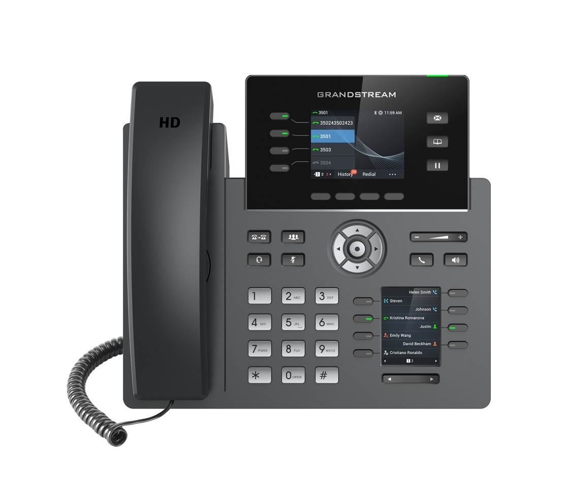 Grandstream GRP2614 Telefono IP Nero 4 Linee con Doppio Schermo LCD a Colori e Wi-Fi