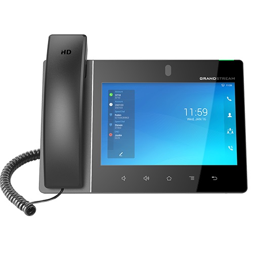 Grandstream Networks GXV3480 Telefono IP Nero - Videocitofono Multimediale SIP, 16 Linee, Schermo Touch 8 Pollici, Fotocamera 1080p