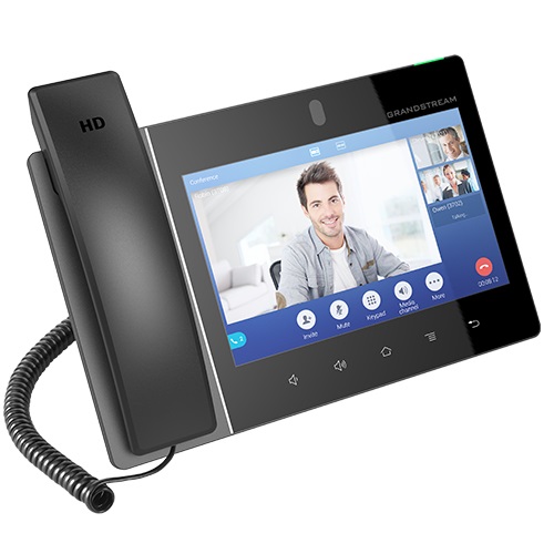 Grandstream Networks GXV3480 Telefono IP Nero - Videocitofono Multimediale SIP, 16 Linee, Schermo Touch 8 Pollici, Fotocamera 1080p