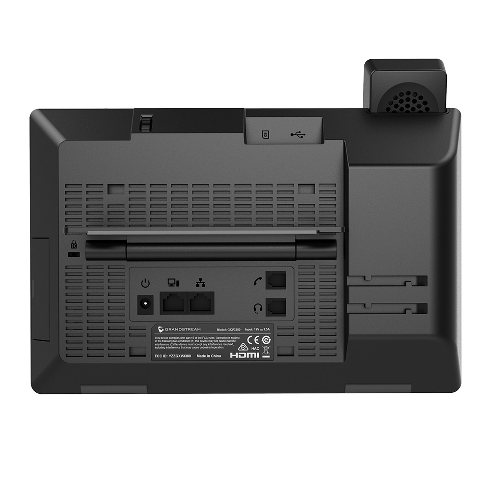 Grandstream Networks GXV3480 Telefono IP Nero - Videocitofono Multimediale SIP, 16 Linee, Schermo Touch 8 Pollici, Fotocamera 1080p