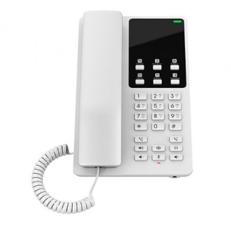 Grandstream GHP620 Telefono per Hotel Bianco con 2 Linee, Audio Conferenza a 3 Vie e Wi-Fi