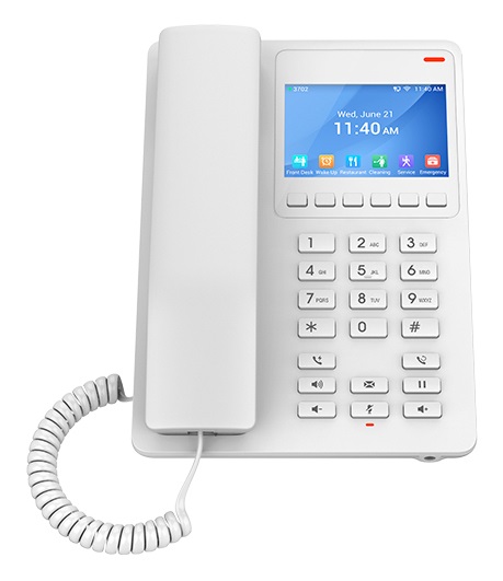 Grandstream GHP630W - Telefono da scrivania per hotel con display LCD a colori, PoE, WiFi Dual Band 6 e audio conferenza