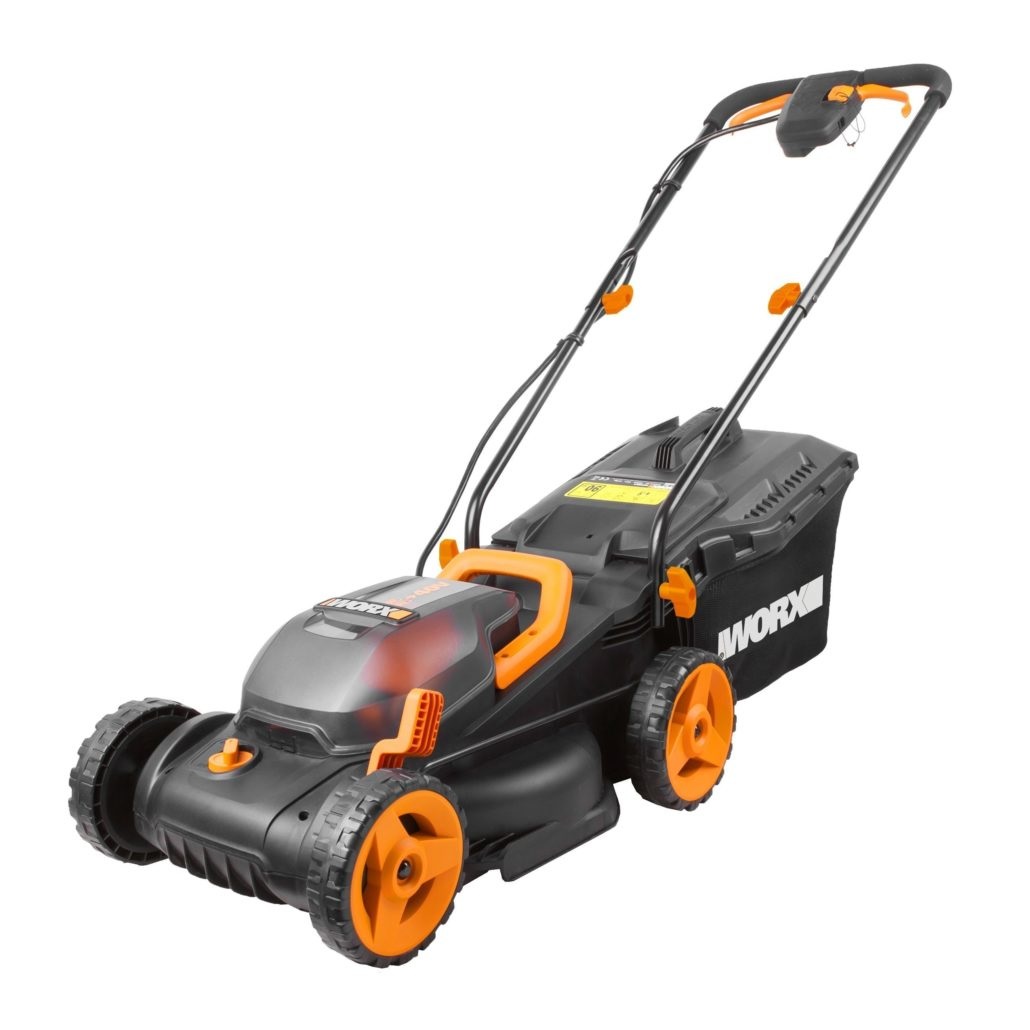 WORX WG779E Tagliaerba a Batteria 40V con Larghezza di Taglio 34 cm, 2 Batterie da 2,5Ah, Regolazione Altezza 20-70mm