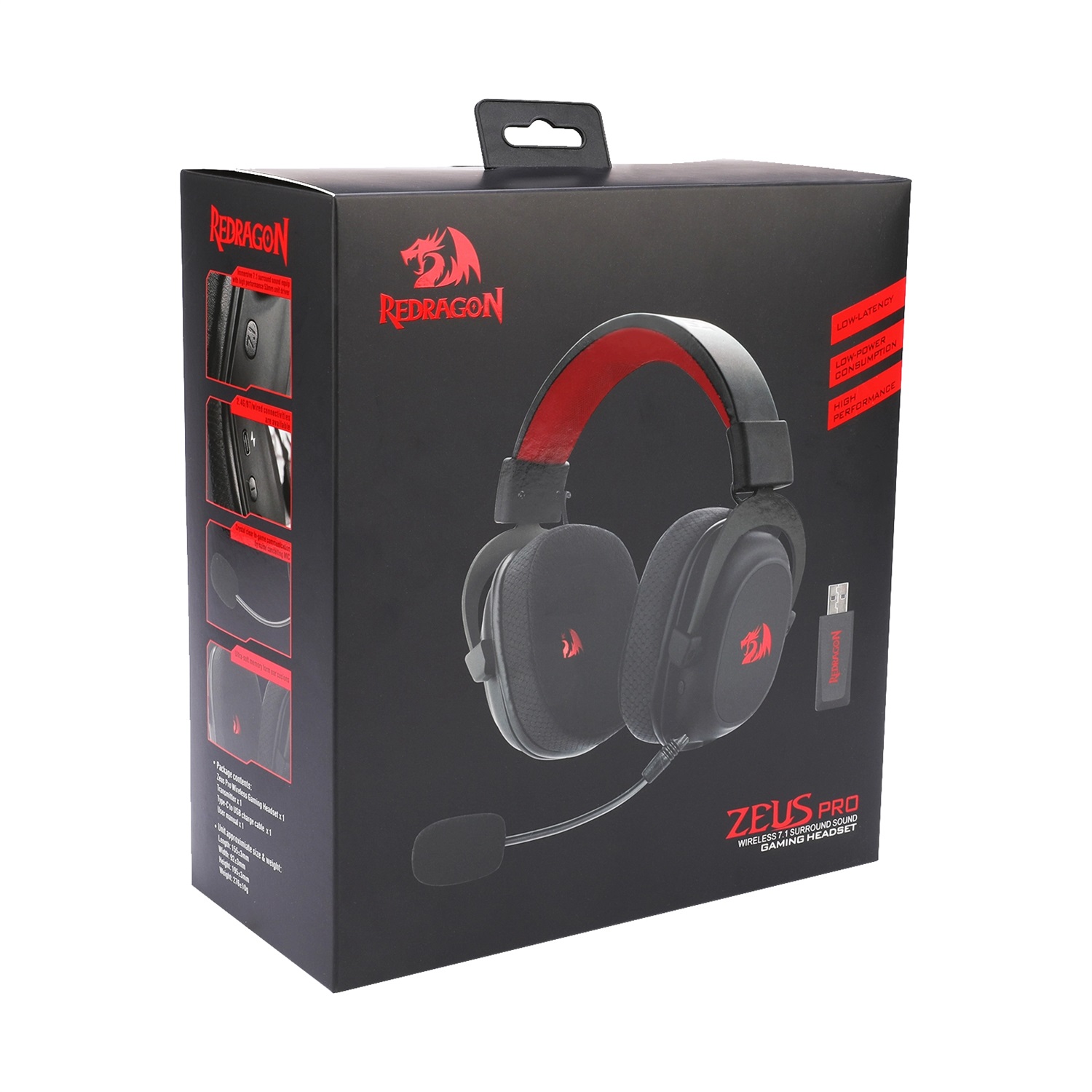 Redragon H510-PRO Zeus Pro 7.1 - Cuffie wireless da gioco con suono surround, driver da 53 mm e design ergonomico