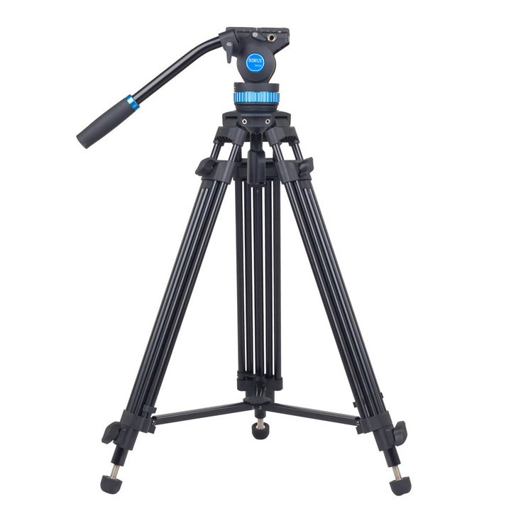 SIRUI Video Treppiede SH-15 - Treppiede in Alluminio Resistente, Altezza 155cm, Testa Fluida, Base Panoramica a 360°, Carico Massimo 10kg