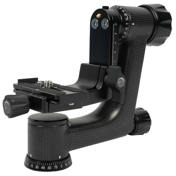 SIRUI PH-10 Testa Gimbal Professionale in Fibra di Carbonio, Panoramica a 360° con Piastra a Sgancio Rapido Arca-Swiss, Carico Massimo 15KG, Leggera e Resistente