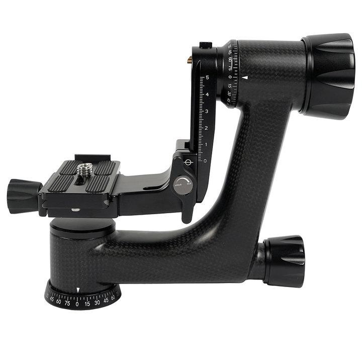 SIRUI PH-10 Testa Gimbal Professionale in Fibra di Carbonio, Panoramica a 360° con Piastra a Sgancio Rapido Arca-Swiss, Carico Massimo 15KG, Leggera e Resistente