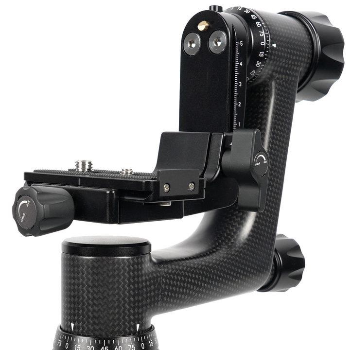 SIRUI PH-10 Testa Gimbal Professionale in Fibra di Carbonio, Panoramica a 360° con Piastra a Sgancio Rapido Arca-Swiss, Carico Massimo 15KG, Leggera e Resistente