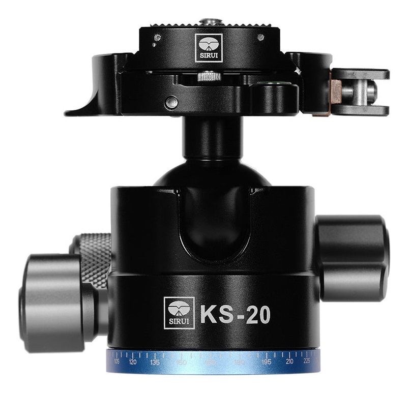 Sirui Testa a Sfera KS-20 - Testa a Basso Profilo da 33mm con Panoramica a 360° in Alluminio per Fotocamera DSLR e Videocamera, Carico Massimo 18kg