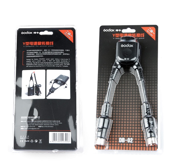 Godox DB-02 Cavo Adattatore Y 2 in 1 per Alimentatore PROPaC PB960 - Nero