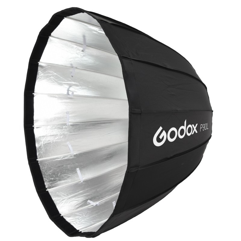 Godox P90L Softbox Parabolico 90cm con Attacco Bowens, Interno Argentato e Doppio Diffusore