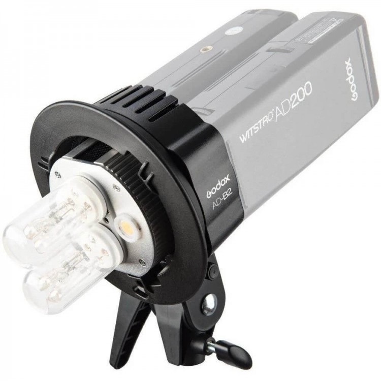 Godox AD-B2 Doppia Testa Flash per AD200 e AD200 Pro - Adattatore a Doppia Testa con Potenza Totale di 400W