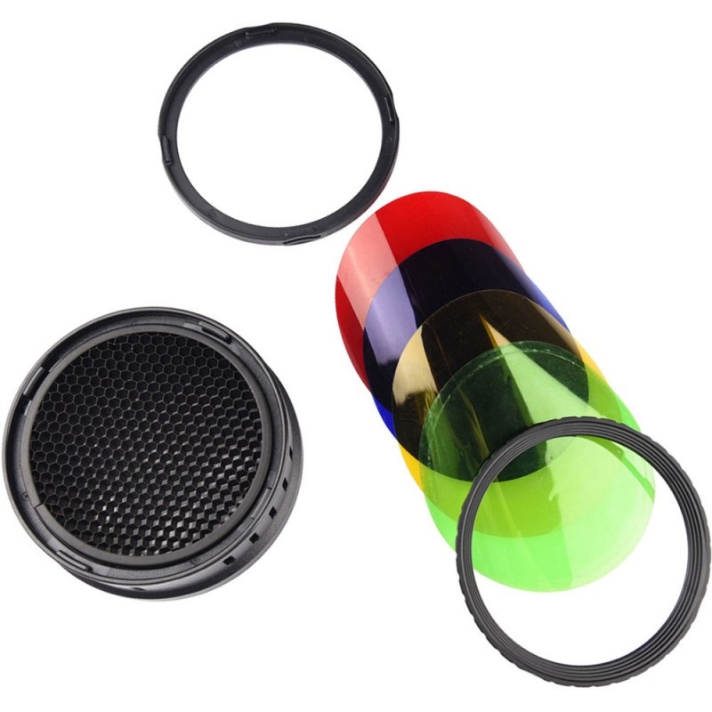 Godox BD-08 Barndoor per Flash AD400 Pro con Griglia a Nido d'Ape e Filtri Colorati