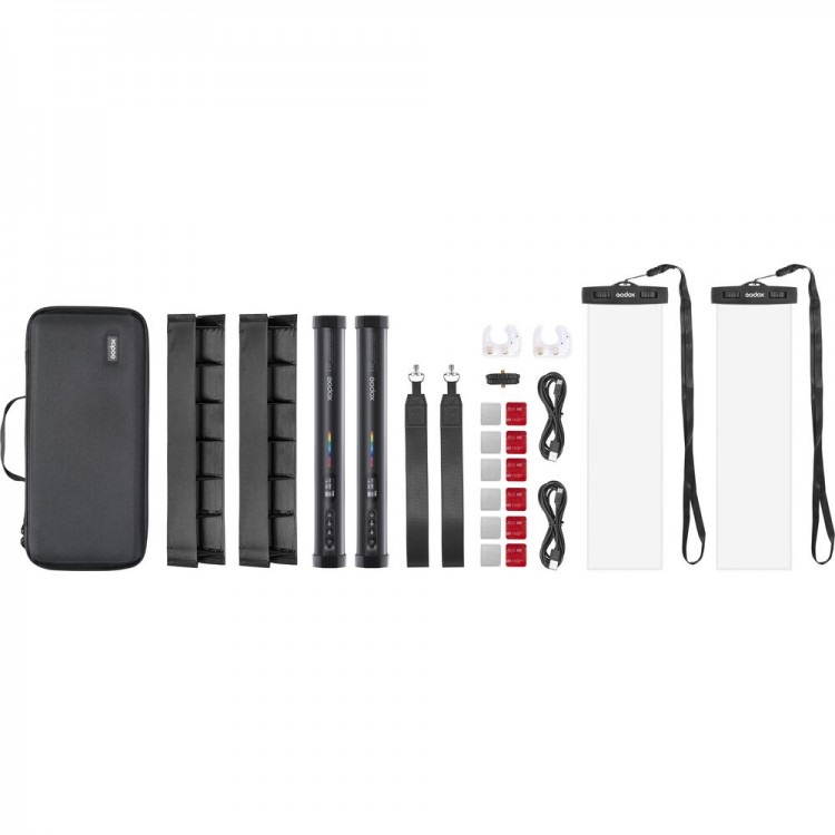 Godox TL30 K2 Kit di Illuminazione - 2 Tubi LED RGB da 30 cm con Accessori
