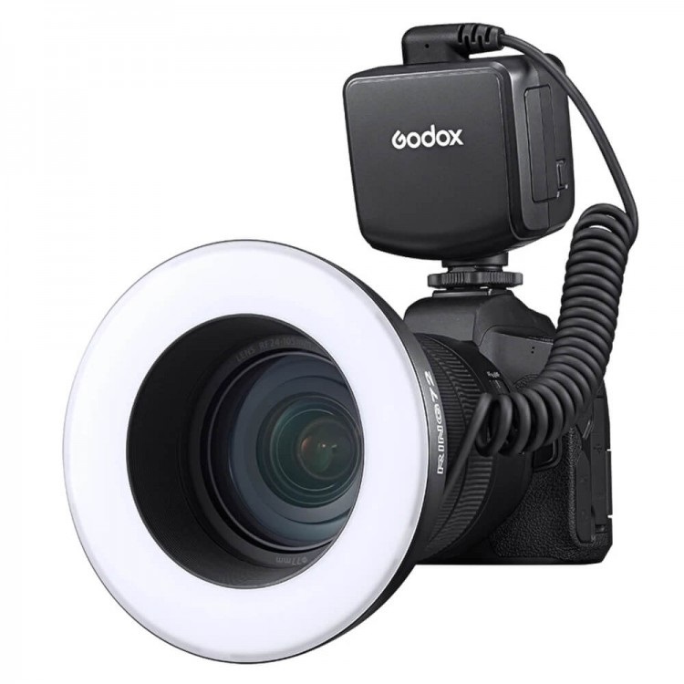 Godox Macro Ring72 Illuminatore Anulare a LED 8W con Temperatura di Colore 5600K per Fotografia Macro e Video