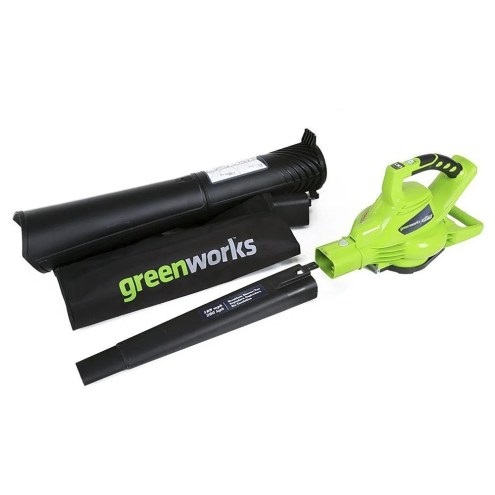 Greenworks GD40BV Soffiatore/Aspiratore per Foglie 40V con Motore Brushless, 280 km/h, 9,63 m³/min, Sacco di Raccolta da 45L, SENZA Batteria e Caricabatterie, Garanzia 3 Anni