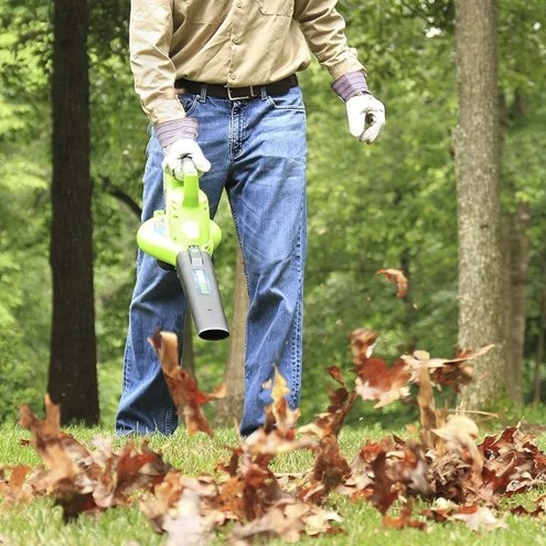 Greenworks GD40BV Soffiatore/Aspiratore per Foglie 40V con Motore Brushless, 280 km/h, 9,63 m³/min, Sacco di Raccolta da 45L, SENZA Batteria e Caricabatterie, Garanzia 3 Anni