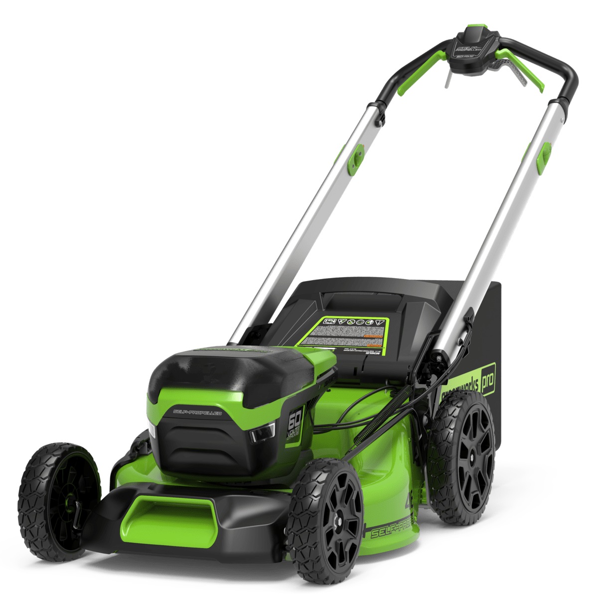 Greenworks GD60LM46SP Tagliaerba Semovente a Batteria 60V - Larghezza di Taglio 46 cm, Superficie Max 900 m², Acciaio Smaltato