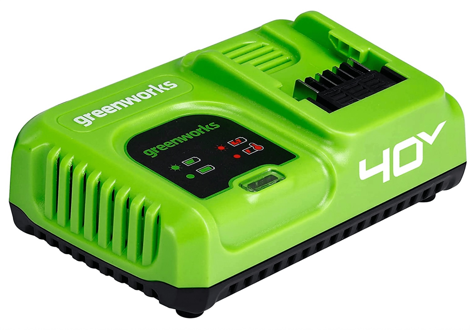 Greenworks Caricabatterie Rapido 40V 5AH con Raffreddamento Integrato e LED Indicatore