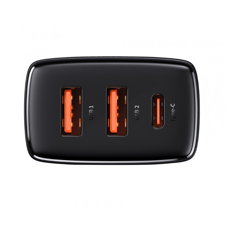 Baseus Alimentatore da rete 30W Nero - Ricarica rapida, compatto e per tre dispositivi
