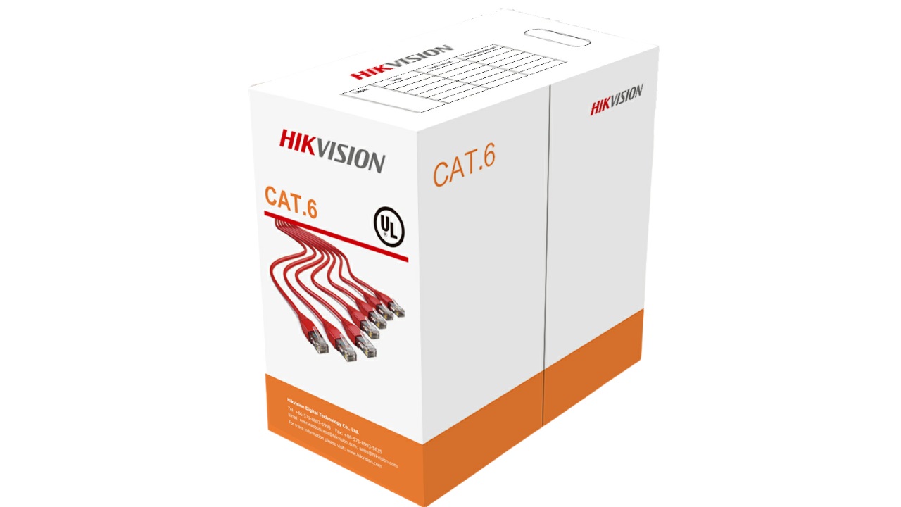 Hikvision DS-1LN6-UU Cavo di Rete UTP Cat6 305 m Rame 99.95% Arancione con Guaina in PVC