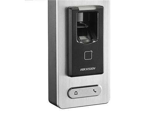 Hikvision DS-K1T501SF - Terminale di controllo accessi con lettore di impronte digitali e MIFARE, videocamera 2MP, IP65