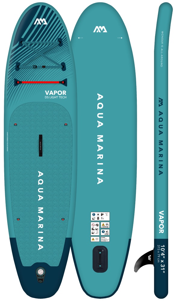 Aqua Marina Vapor 10'4 - Tavola gonfiabile per Stand Up Paddle (iSUP) - Lunghezza 315 cm, Larghezza 79 cm, Altezza 15 cm, Design Allround