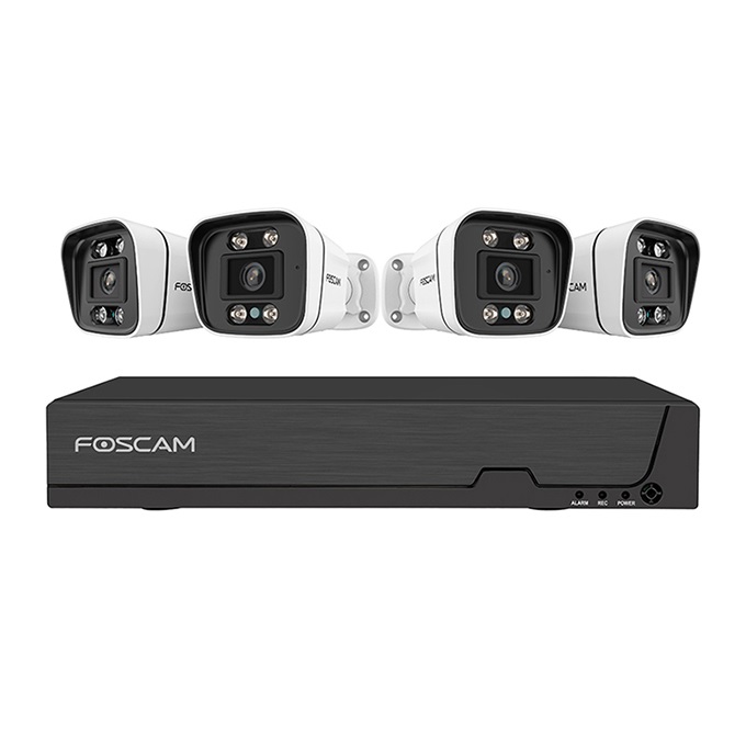 Foscam FNA108E-B4-2T Kit di Videosorveglianza Cablato 8 Canali con 4 Telecamere 8MP