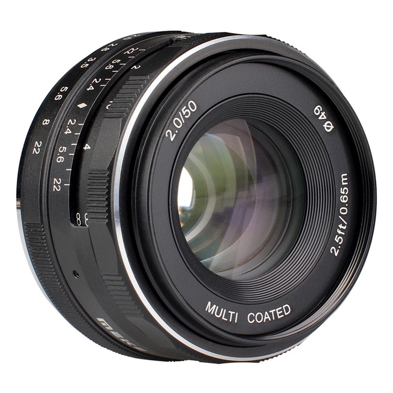 Meike MK-50mm F2.0 Obiettivo Standard Manuale per Sony E-Mount - Alta Intensità Luminosa, Messa a Fuoco Manuale, Ottimo Rapporto Qualità-Prezzo