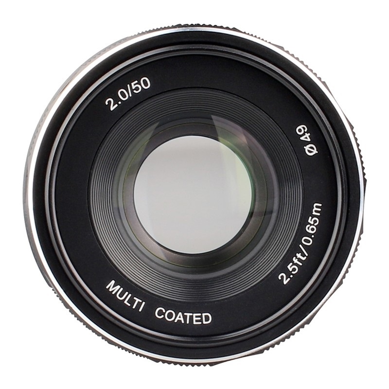 Meike MK-50mm F2.0 Obiettivo Standard Manuale per Sony E-Mount - Alta Intensità Luminosa, Messa a Fuoco Manuale, Ottimo Rapporto Qualità-Prezzo