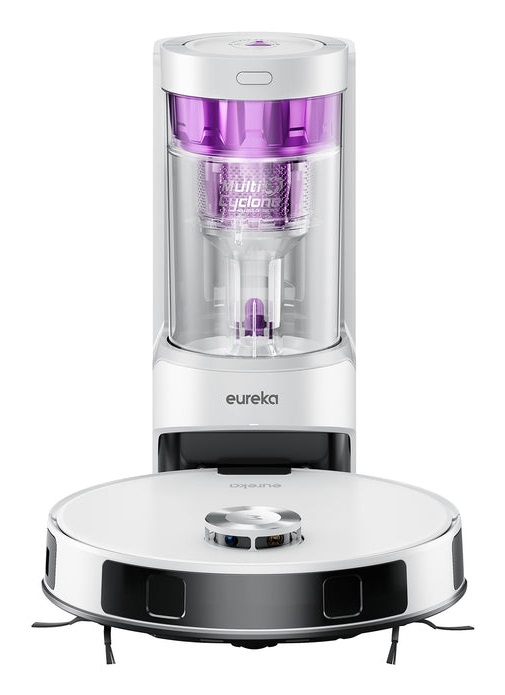Eureka E20 Plus Aspirapolvere Robot con Svuotamento Automatico, Potenza di Aspirazione 8000 Pa, Autonomia di 180 Minuti e Tecnologia DuoDetect AI 3D