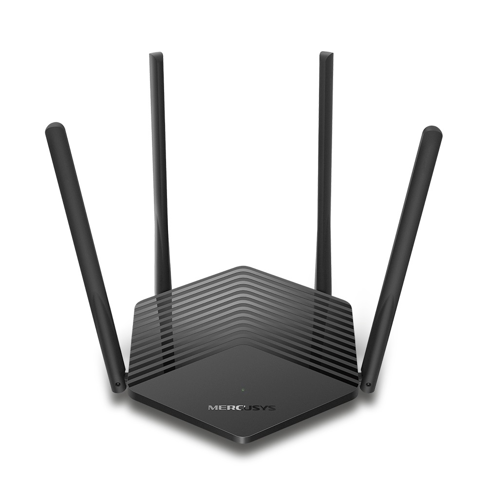 Mercusys MR60X Router Wireless AX1500 Dual-band Wi-Fi 6 (802.11ax) - 300 Mbps a 2.4 GHz 1201 Mbps a 5 GHz, 4 Antenne Esterne, 2 Porte LAN Gigabit, Nero