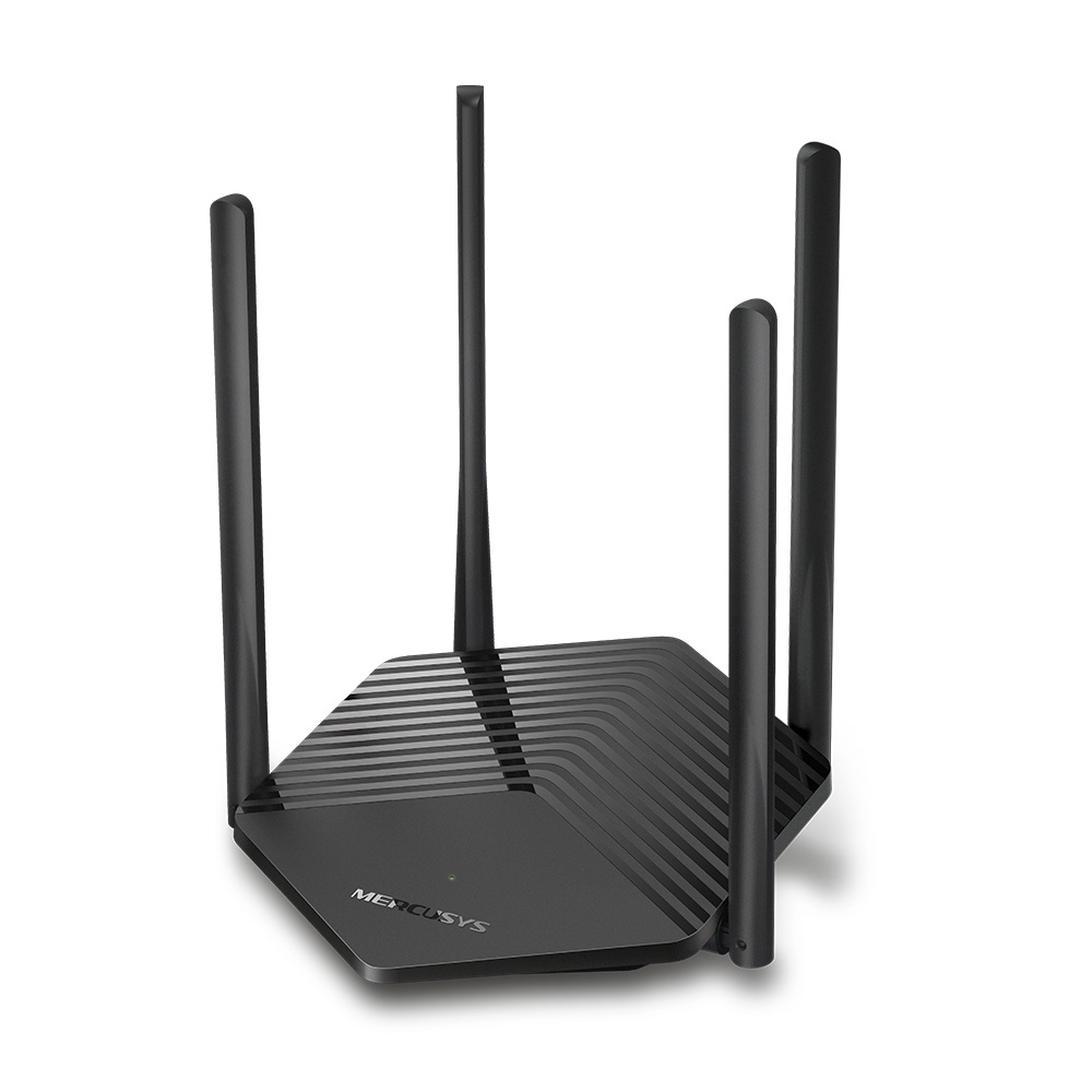 Mercusys MR60X Router Wireless AX1500 Dual-band Wi-Fi 6 (802.11ax) - 300 Mbps a 2.4 GHz 1201 Mbps a 5 GHz, 4 Antenne Esterne, 2 Porte LAN Gigabit, Nero