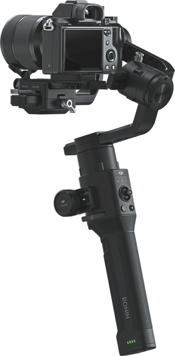DJI Ronin-S Stabilizzatore Cardanico Gimbal 3 Assi per Fotocamere DSLR e Mirrorless, Autonomia 12 Ore, Tecnologia SmoothTrack, Controllo Messa a Fuoco Manuale