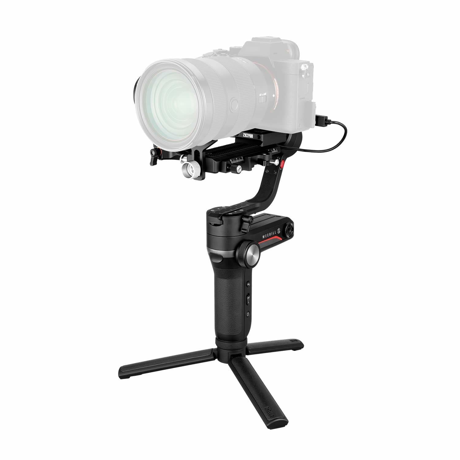 Zhiyun Weebill-S Stabilizzatore d'Immagine Pro Kit con Image Transmission, Treppiede, 3 Assi, Alluminio, Nero