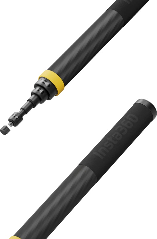 Insta360 Selfie Stick Estendibile in Fibra di Carbonio - Lunghezza Massima 3m, Ergonomico, Compatibile con Action Cam