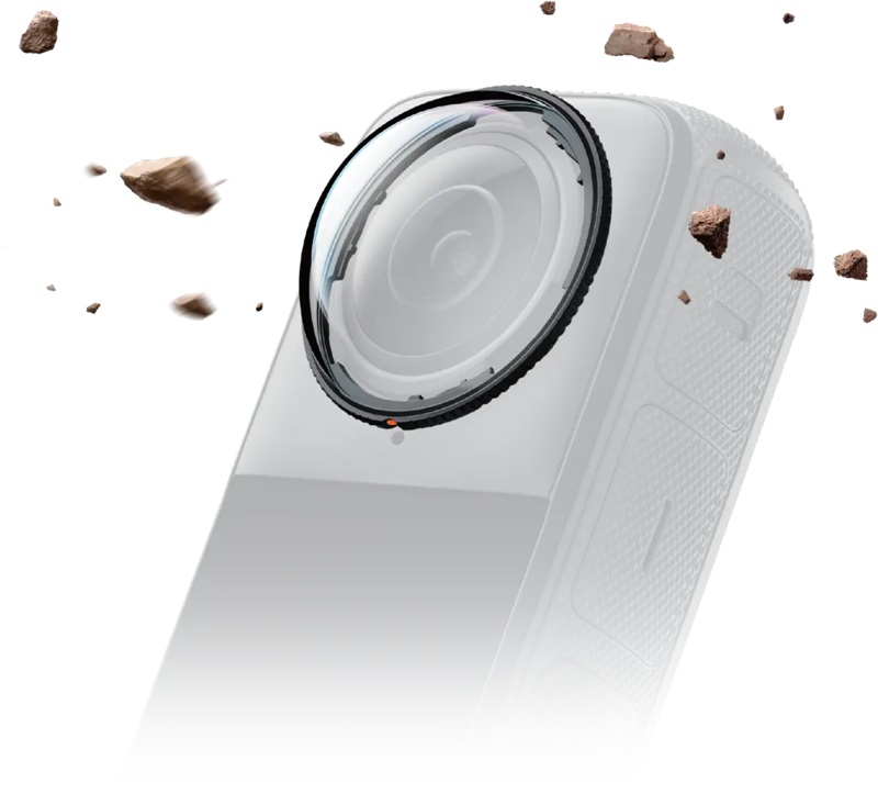 Insta360 Protezioni Lenti Premium per X4 - Vetro Temperato Antigraffio, Set di Due Coprilenti, Protezione Completa da Urti e Graffi