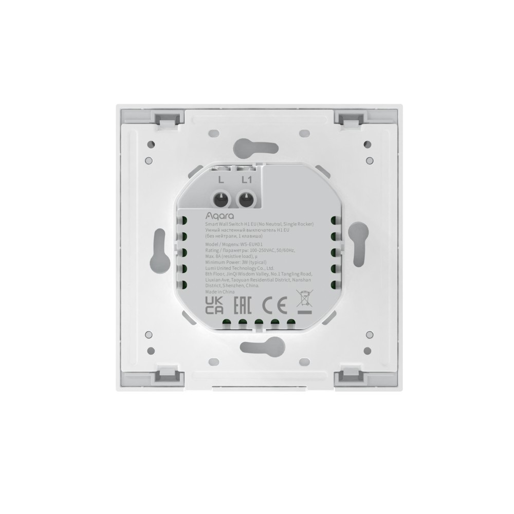 Aqara Interruttore della Luce WS-EUK01 in Policarbonato (PC) Bianco con Illuminazione e Indicatori LED