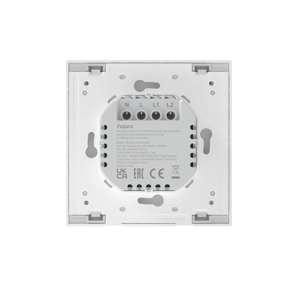 Aqara Smart Wall Switch H1 EU - Interruttore a parete intelligente in Policarbonato Bianco con supporto Zigbee 3.0