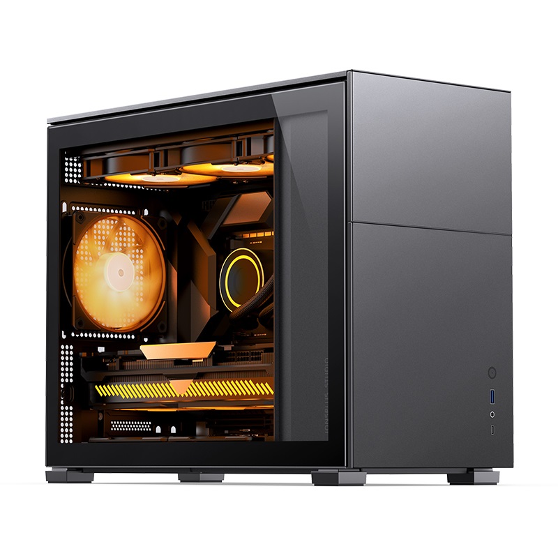 JONSBO D31 Midi Tower Nero - Case in Vetro Temperato per Micro-ATX con Flusso d'Aria Verticale