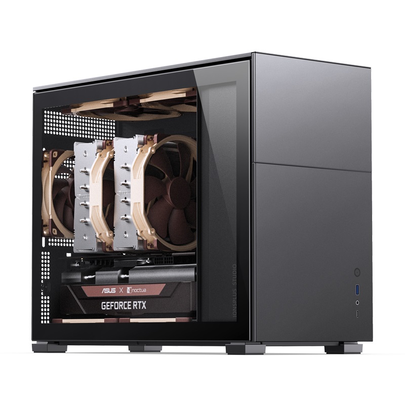 JONSBO D31 Midi Tower Nero - Case in Vetro Temperato per Micro-ATX con Flusso d'Aria Verticale