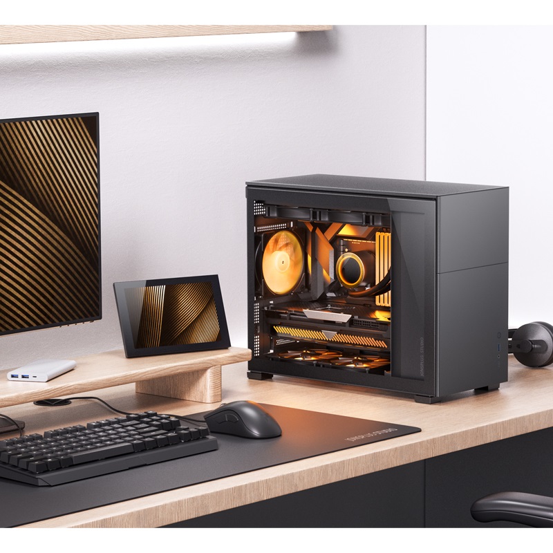 JONSBO D31 Midi Tower Nero - Case in Vetro Temperato per Micro-ATX con Flusso d'Aria Verticale