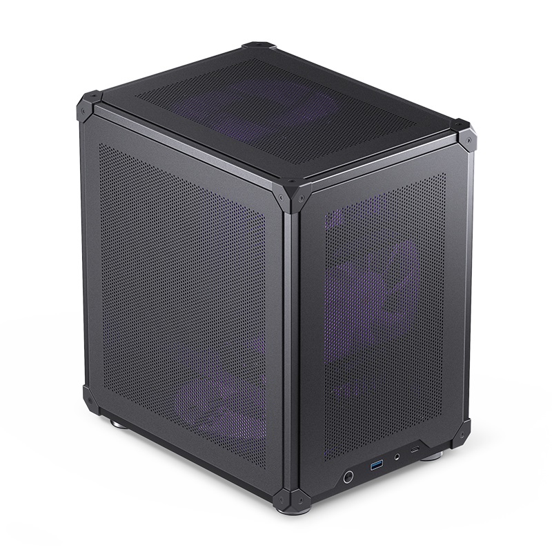 Jonsbo C6 Black Micro-Tower PC Case - Case per Gioco Nero, Supporto ITX e Micro ATX, Design Flessibile con Flusso d'Aria Ottimizzato