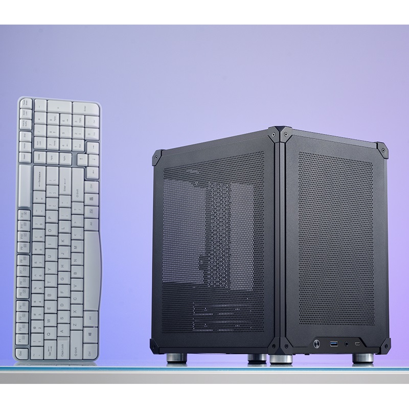 Jonsbo C6 Black Micro-Tower PC Case - Case per Gioco Nero, Supporto ITX e Micro ATX, Design Flessibile con Flusso d'Aria Ottimizzato