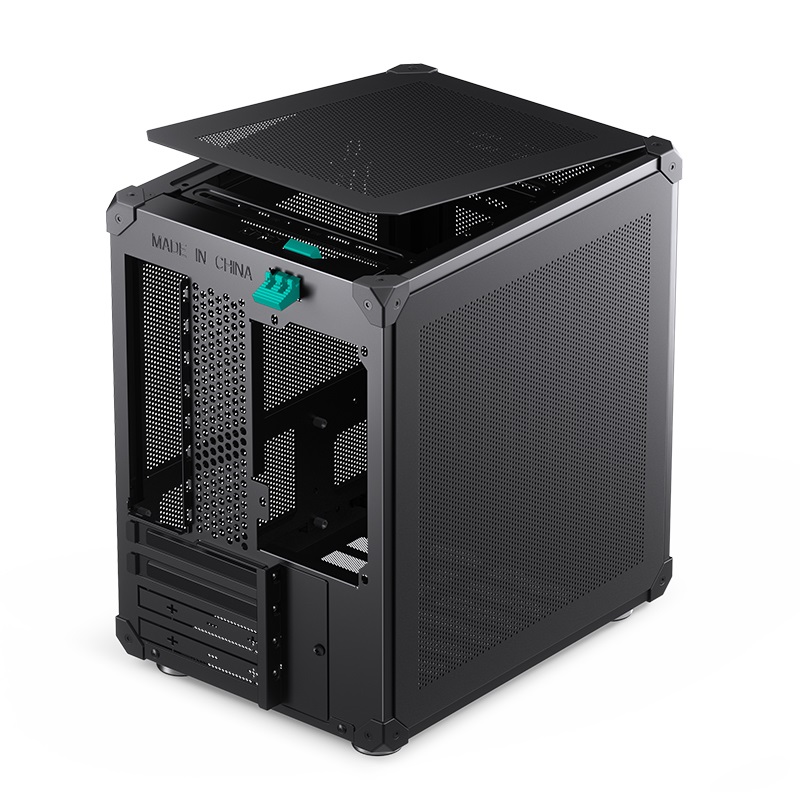 Jonsbo C6 Black Micro-Tower PC Case - Case per Gioco Nero, Supporto ITX e Micro ATX, Design Flessibile con Flusso d'Aria Ottimizzato