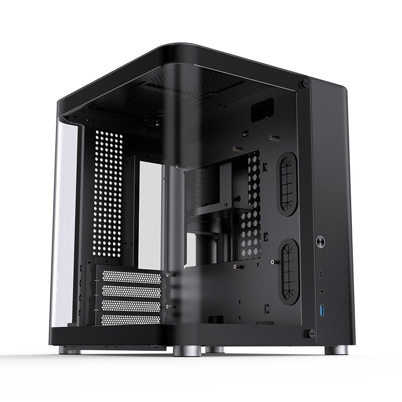 Jonsbo TK-1 2.0 Mini Tower Nero - Micro-ATX Case con Vetro Temperato, Supporto Radiatore 240mm e USB-C