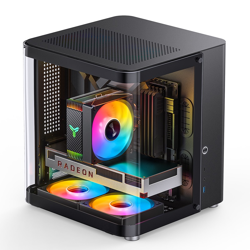Jonsbo TK-1 2.0 Mini Tower Nero - Micro-ATX Case con Vetro Temperato, Supporto Radiatore 240mm e USB-C