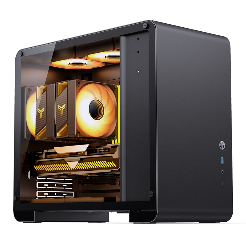 Jonsbo U4 Mini Micro-ATX Case Mini Tower Nero con Vetro Temperato, USB-C 3.1 e USB 3.0