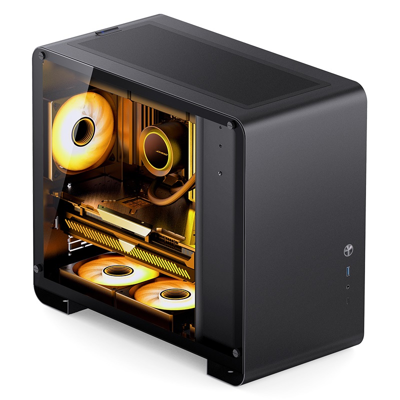 Jonsbo U4 Mini Micro-ATX Case Mini Tower Nero con Vetro Temperato, USB-C 3.1 e USB 3.0