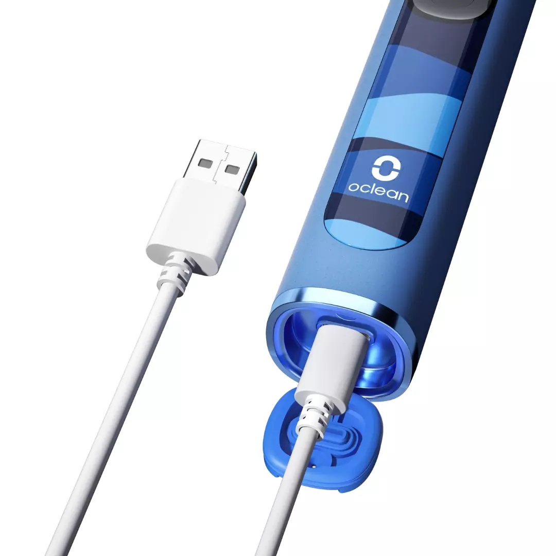 Oclean X10 Spazzolino Elettrico Sonico Intelligente Blu - 5 Modalità, Ricarica Rapida, Timer e Sensore di Pressione